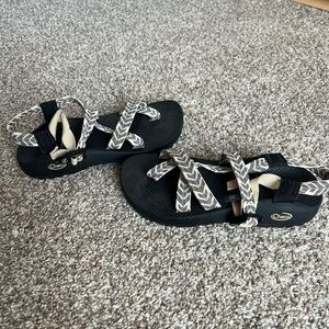 Chaco Women's Black and White Sandals
